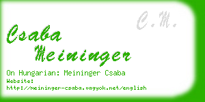 csaba meininger business card